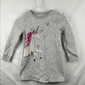Sonoma - Girls Tunic Sweatshirt - Unicorn - Gray and Pink - 5